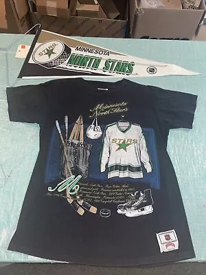 Adult Medium Minnesota North Stars Vintage 90’s Nutmeg Shirt & Pennant Sin. Stch • $20