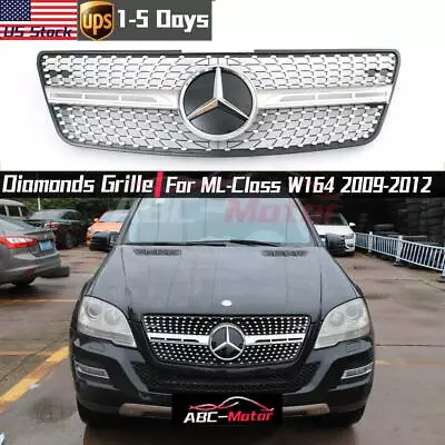 For Mercedes-Benz ML-Class W164 2009-2011 ML350 ML550 Diamond Grille W/3D Emblem • $149