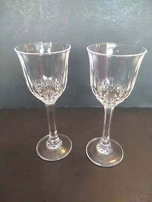 CRYSTAL Cordial Sherry Glass Set Of 2 Vintage Crystal Stemware. Barware MINT • $12