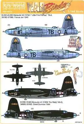Kits World Decals 1/144 MARTIN B-26 MARAUDER Medium Bomber Part 2 • $9.99