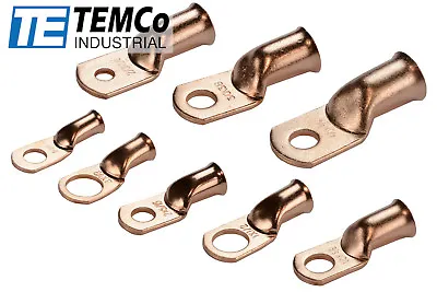 TEMCo Bare Copper Lug Ring Terminals Battery Wire Welding Cable AWG • $6.45