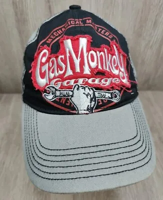 Gas Monkey Hat Men's Black Red Logo Mechanical Texas Embroidered Adjustable Cap • $28