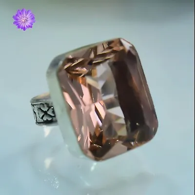 Morganite Gemstone 925 Sterling Silver Ring Handmade Jewelry All Size • $7.31