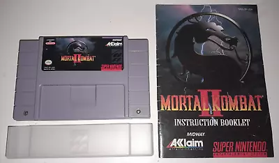 Mortal Kombat II (Super Nintendo SNES) W/ Manual CLEANED TESTED WORKS AUTHENTIC • $30