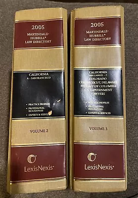 Law Reference Books: Martindale Hubbell Law Directory 2005 Volumes 2 & 3 • $21.50