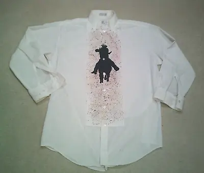 Vintage After Six Tuxedo Shirt Mens Large White Painted 80s • $48.89