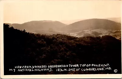 Real Photo Postcard View From Yonker's Observation Tower Polish Mt Cumberland MD • $7.88