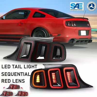 For 2010-2014 Ford Mustang LED Taillight Sequential Turn Signal Lights Red Lens • $264.49