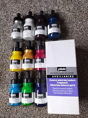 Liquitex Acrylic Paint 10 X 30ml Bottles. Pebeo Odourless Mineral Spirit • £15