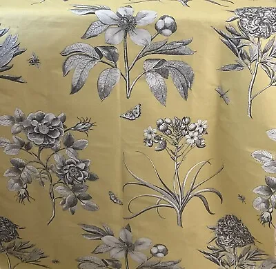 £12 • Buy Sanderson Etching & Roses Fabric - Yellow -  W  90cm  L 117cm
