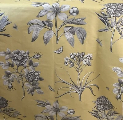 £12 • Buy Sanderson Etching & Roses Fabric - Yellow -  W  90cm  L 117cm