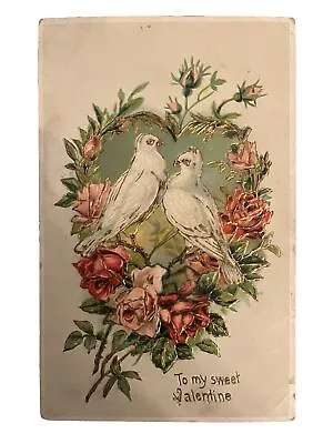 Vintage Valentine Postcard Doves Flowers Printed In Germany • $4.85