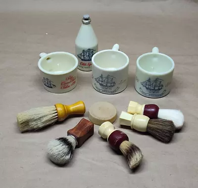 Vintage Old Spice Lot Of Shaving Accessories 3  Mugs 5 Brushes 1 Aftershave • $49.98