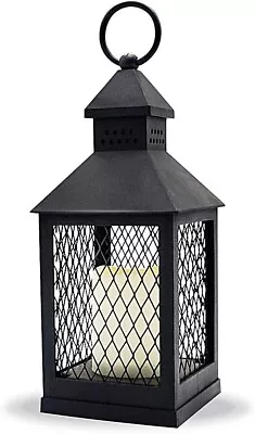 Decorative Candle Lantern With 6 Hour Timer Battery Operated Flameless Flickerin • $15.50