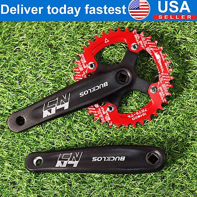 30-52T 170mm Single Round Oval Crankset Chainset MTB Bike Crank Chainring 104bcd • $31.63