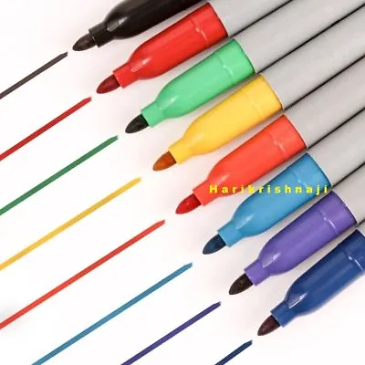 6 Pack Permanent Marker Pens Assorted Multi Colour Like Sharpie Fine Point Tip • £2.65