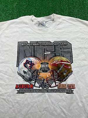 2014 College Football BCS Championship Game Auburn Florida State T-Shirt Sz XL • $10