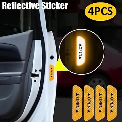 4Pcs Reflective Blue Car Door Strips Sticker Warning Safety Tape Car Accessories • $7.49