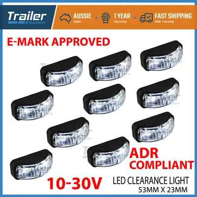 $55 • Buy 10 Led Clearance Lights Side Marker Lamp White Trailer Truck Caravan