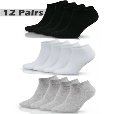 Mens Womens Trainer Liner Ankle Socks Invisible Cotton Low Cut Sports Socks Lot • £4.99