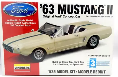 Lindberg 1963 Mustang II Vtg 1/25 Scale Model Car Kit Original Ford Concept Car • $38.21