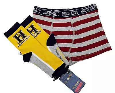 MARKS & SPENCER Kids Boys Hogwarts Boxers 6-7 Socks 7-10 Hufflepuff 2 Pack • £5.99