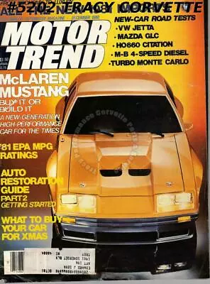 $17 • Buy December 1980 Motor Trend M81 McLaren Mustang Hatch-22 Birdcage Maserati Jetta