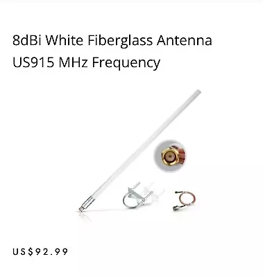 LoRa FiberGlass 5.8 DBi 915Mhz OFFICIAL HNT Antenna SHIPS FAST From USA • $55