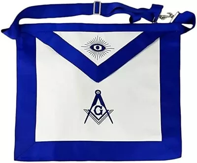 Masonic Blue Lodge Master Mason Apron With Embroidery 14x16 Inch • $19