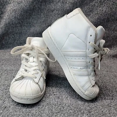 £20.26 • Buy Kids Adidas Pro Model Shell Toe High Top Sneakers 789002 Size 11K White 