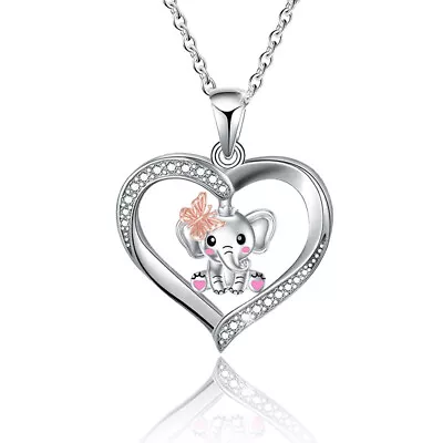 925 Silver Pated Jewellery Bridal Heart Butterfly Shinny Necklace Pendants Gift • £3.99