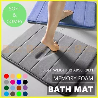 Memory Foam Bath Bathroom Mat Pad Soft Absorbent Non-Slip Bedroom Floor Tub Rug • $13.95