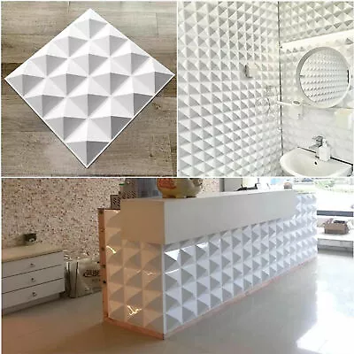 3D Wall Panels Ceiling Decor Wallpaper Tiles Cladding White Interior Wall Panels • £2.49