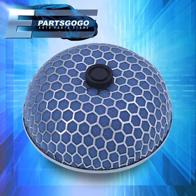 3  76MM Mushroom Racing High Flow Washable Cold Air Intake Induction Filter Blue • $15.99