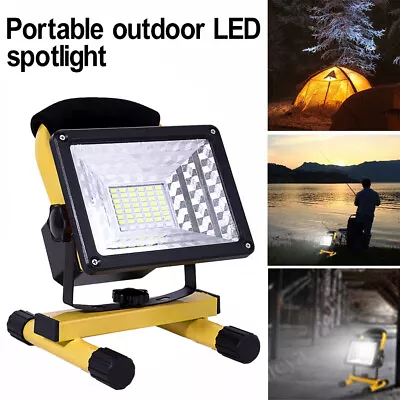 100W LED Rechargeable Cordless Work Flood Light Mobile Portable Camping Lamp • £19.19