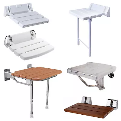 £104.99 • Buy Shower Seat Folding Wall Mounted Bathroom Mobility Aid Legs Strong Fold Up Down