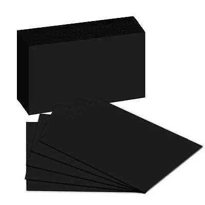 Blank Index Flash Note Cards Black Colored Card Stock 5 X 8 50 Per Pack • $20.89