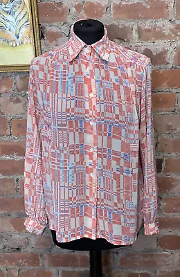 Retro Vintage 70s Patterned Blouse Shirt • £7.99