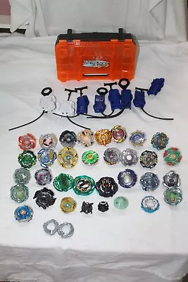 Hasbro Tomy Beyblade Burst Plus Spinners-Launchers-Case Huge Lot • $30