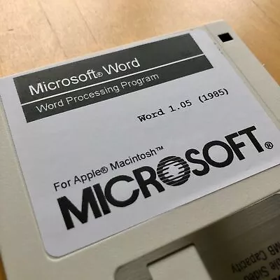  Microsoft Word 1.0 For Apple Macintosh (1985) - 800k • £10.96