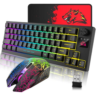$45.99 • Buy Wireless Rechargeable Gaming Keyboard Mouse Set 4000mAh RGB Chroma LED PS4 PS5