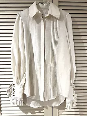 Gorgeous AJE Silk Linen Shirt Top * Size 6 (also Fits 8 10) • $125