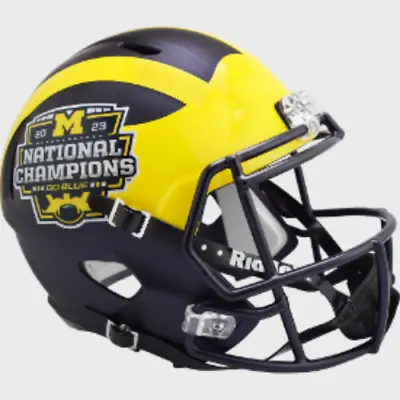 Michigan Wolverines 2023 National Champions NCAA Replica Speed Football Helmet - • $199.99