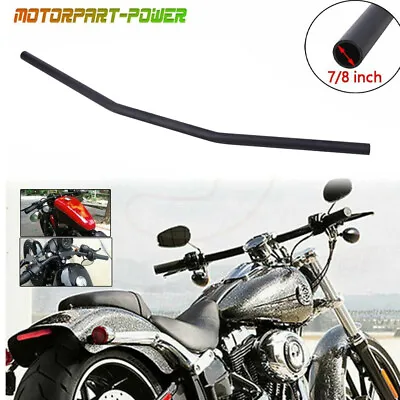 Motorcycle Handlebar 7/8  22mm Black Drag Straight Bar For Honda Yamaha Harley • $37.55