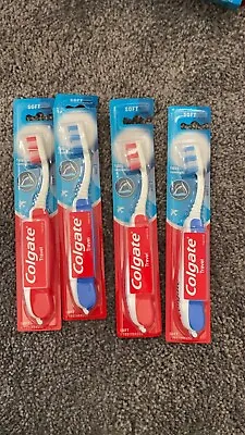 4 Pk Colgate Travel Voyage 90 Soft Folding Travel Toothbrush Red • $16.99