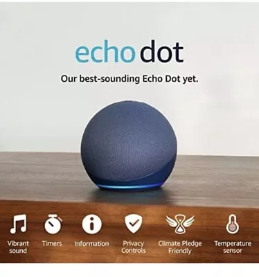 Amazon Echo Dot 5th Gen Smart Speaker - Deep Sea Blue • £26
