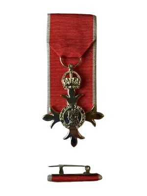 Full Size Court Mounted MBE Civilian Medal & Pin Ribbon Bar. Ready To Wear • £37