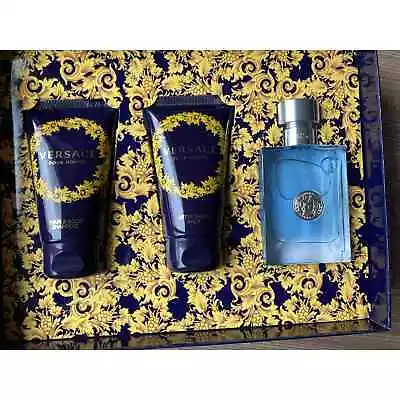 Versace Pour Homme 3pc Men Giftset- 1.7oz Cologne Spray/shampooaftershave Balm • $114