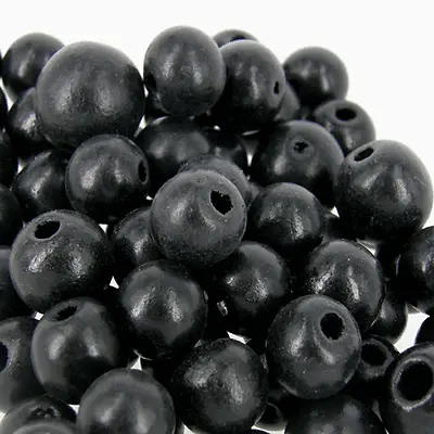 *500* BLACK  Wooden 10mm Round Craft Children's Wood Beads  W97 • £10.95