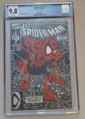 CGC 9.8 (NM/MT) Spider-Man #1 (1990) Silver Edition - McFarlane - White Pages  • $90